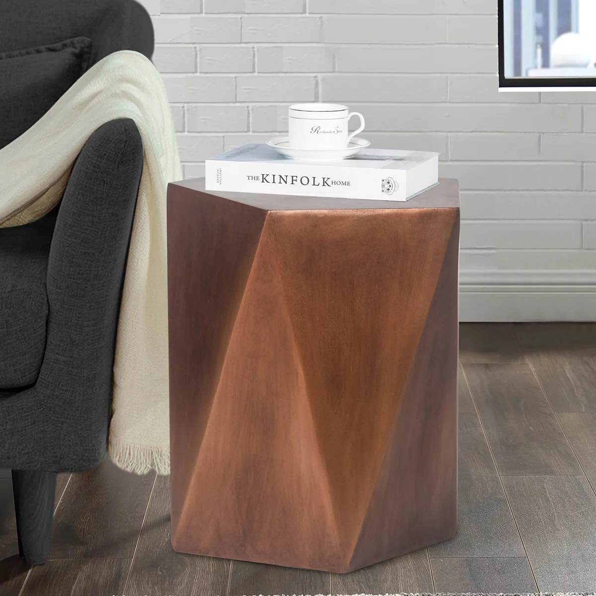 oneeda stone/concrete side table 