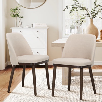 upholstered solid wood dining chair (set of 2)