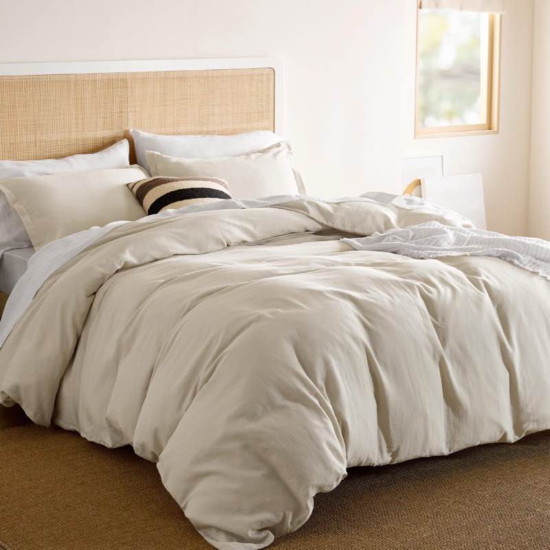 Bedsure 100% Muslin Cotton Duvet Cover Ultra- Soft, Breathable & Li