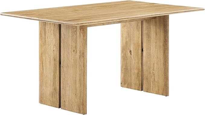 60" Solid Wood Modern Farmhouse Rectangular Dining Table in Oak