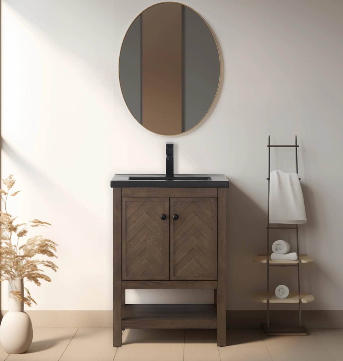 Urban Furnishings Cocoa Brown Vanity Landon -24CB-B 