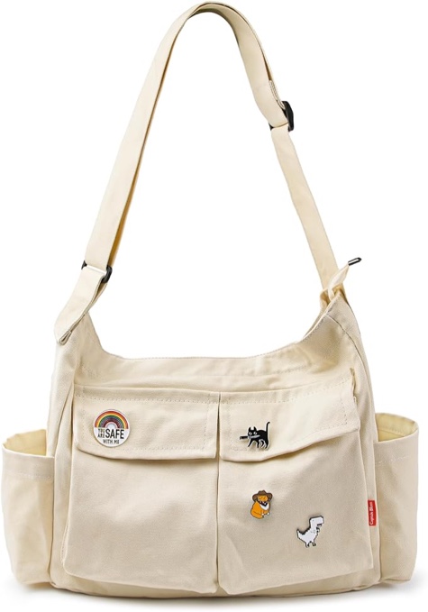 captain blues canvas hobo crossbody bag for women & men - large capacity versatile crossbody tote bag with multiple pockets, adjustable strap for work, school, travel, and day out