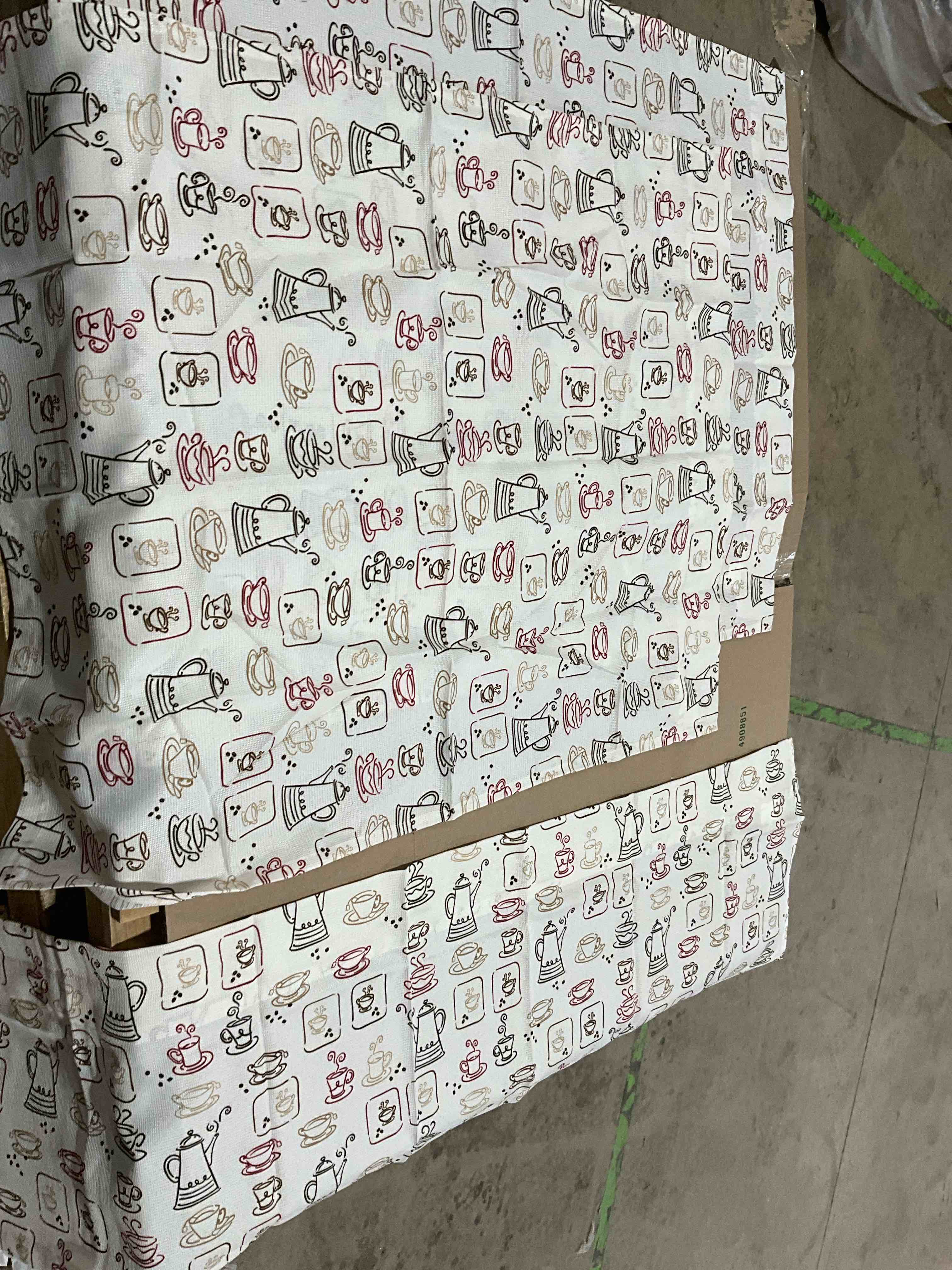 Saturday Knight Coffee Print, 3pc (2 Rectangle Curtains, 1 Long Short Curtain)