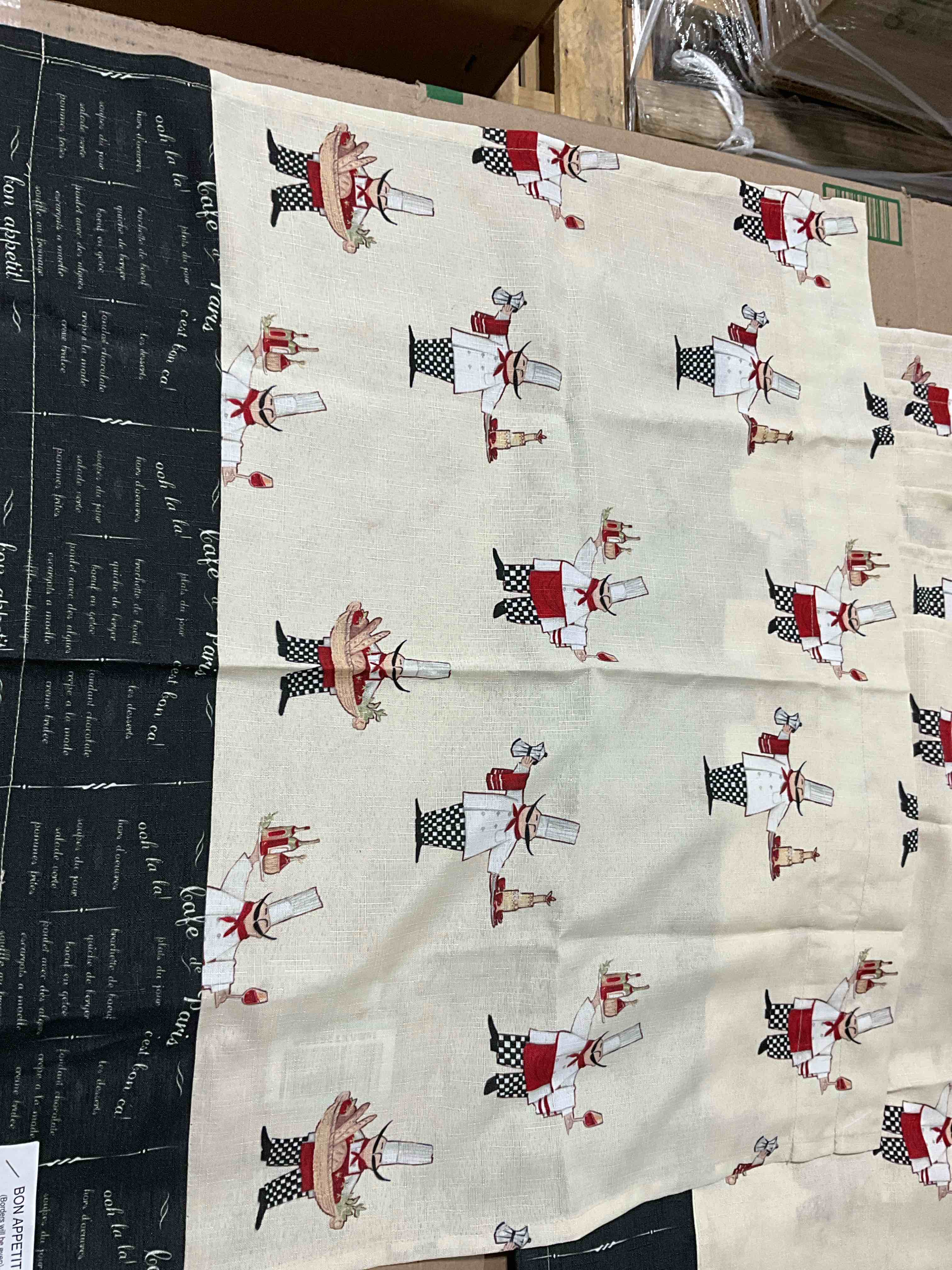 Saturday Knights Bon Appetit, Chef Print Curtain 10pc (7 Square Curtains, 3 Long Short Curtains