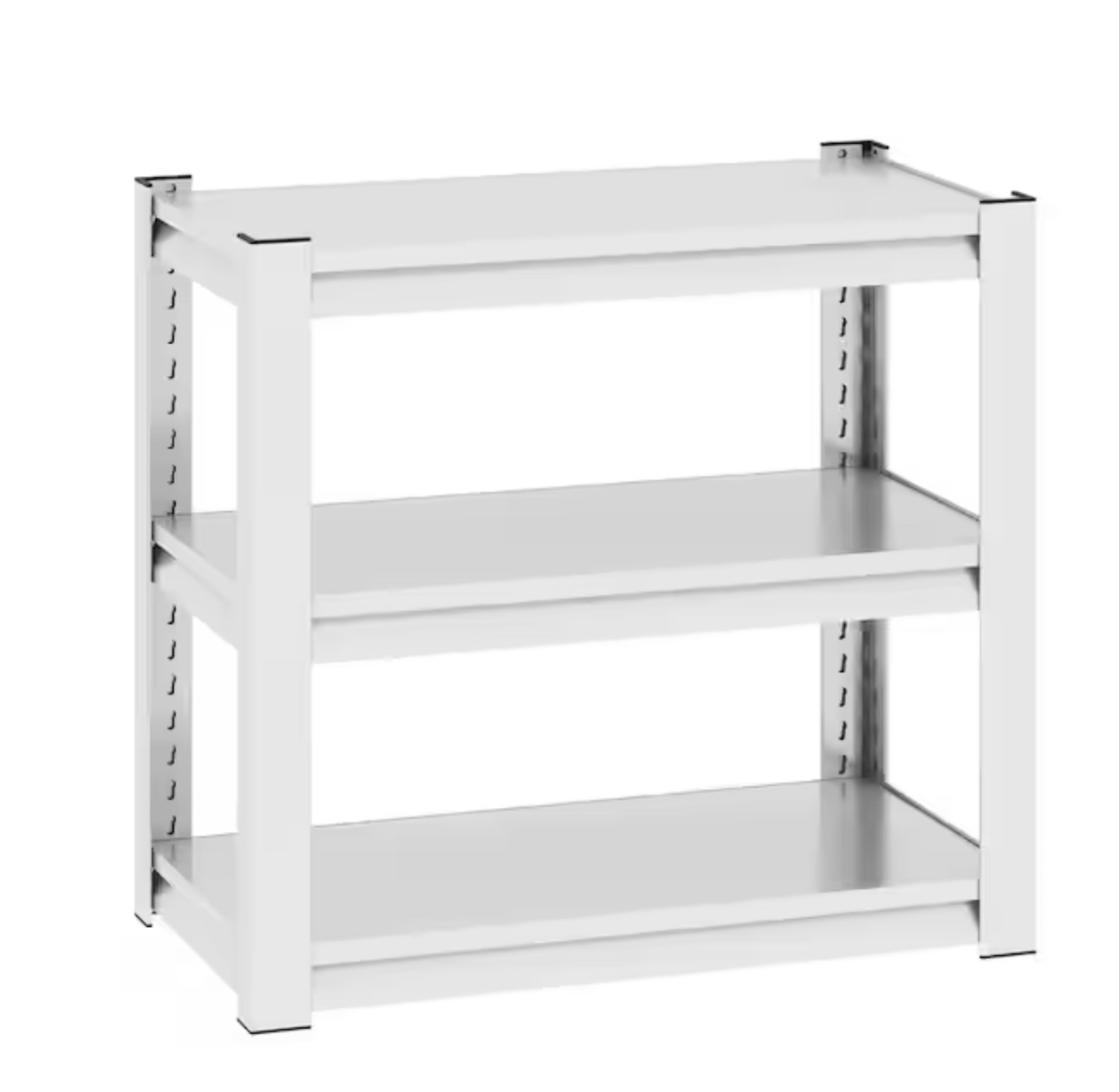 3-Tier Heavy Duty Storage Rack With Adjustable Height, Metal Shelving-34 x 18 x 32 White