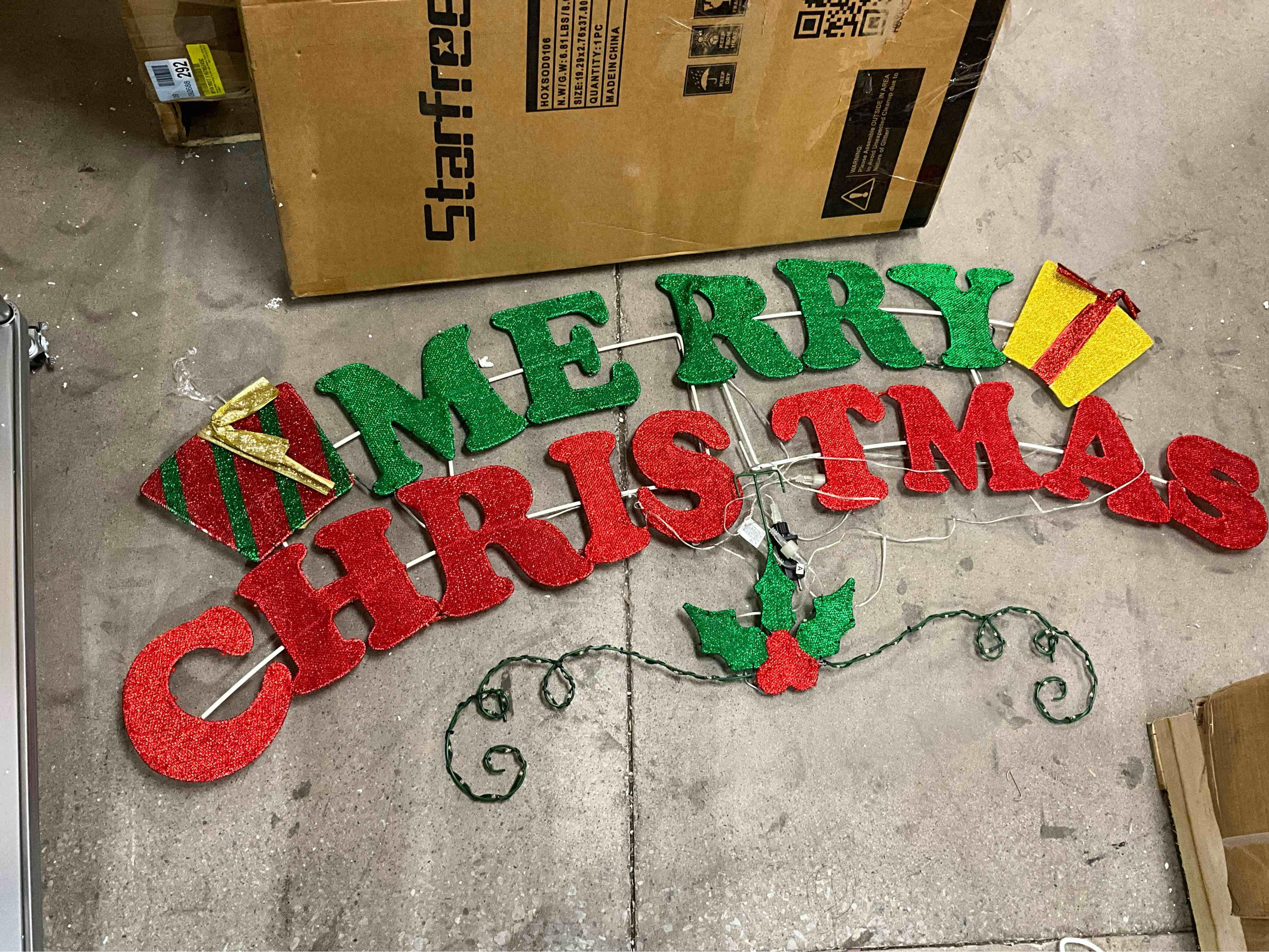 Starfree 29.7-in Freestanding Merry Christmas Yard decoration with Multicolor LED Lights