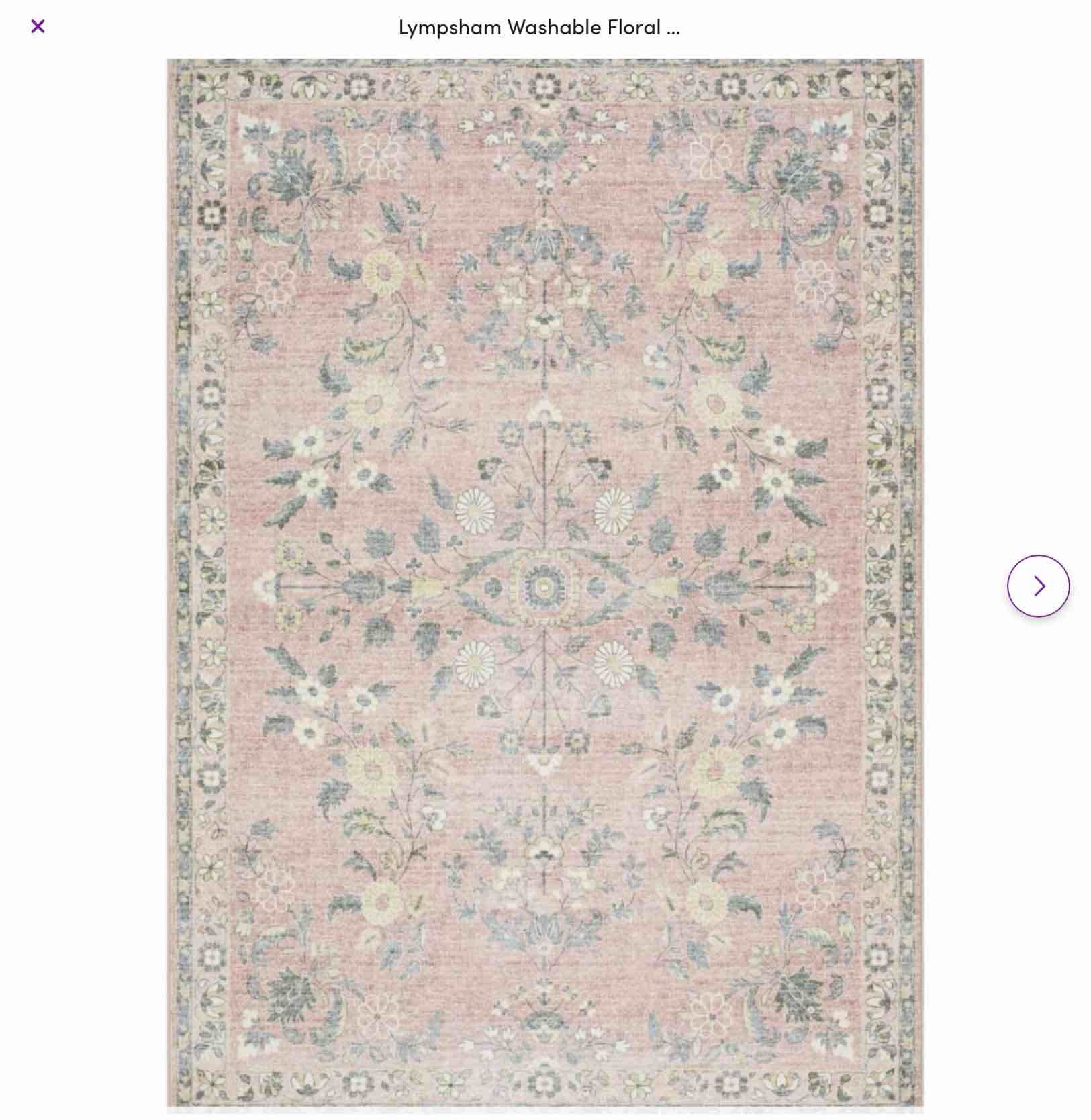Lympsham Washable Floral Rug
