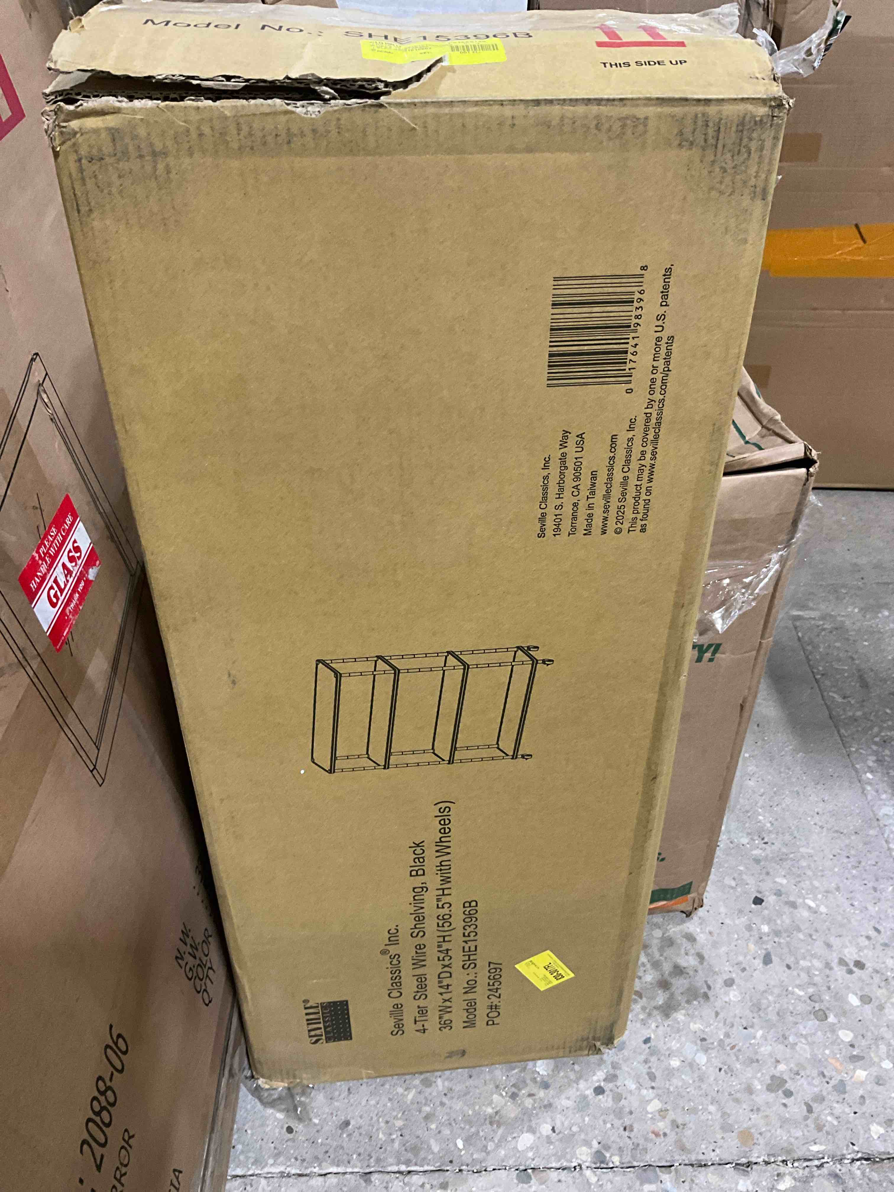 Home 4-Tier Steel Shelving with Shelf Liners, 36 in. W x 14 in. D x 56.5 in. H, Black