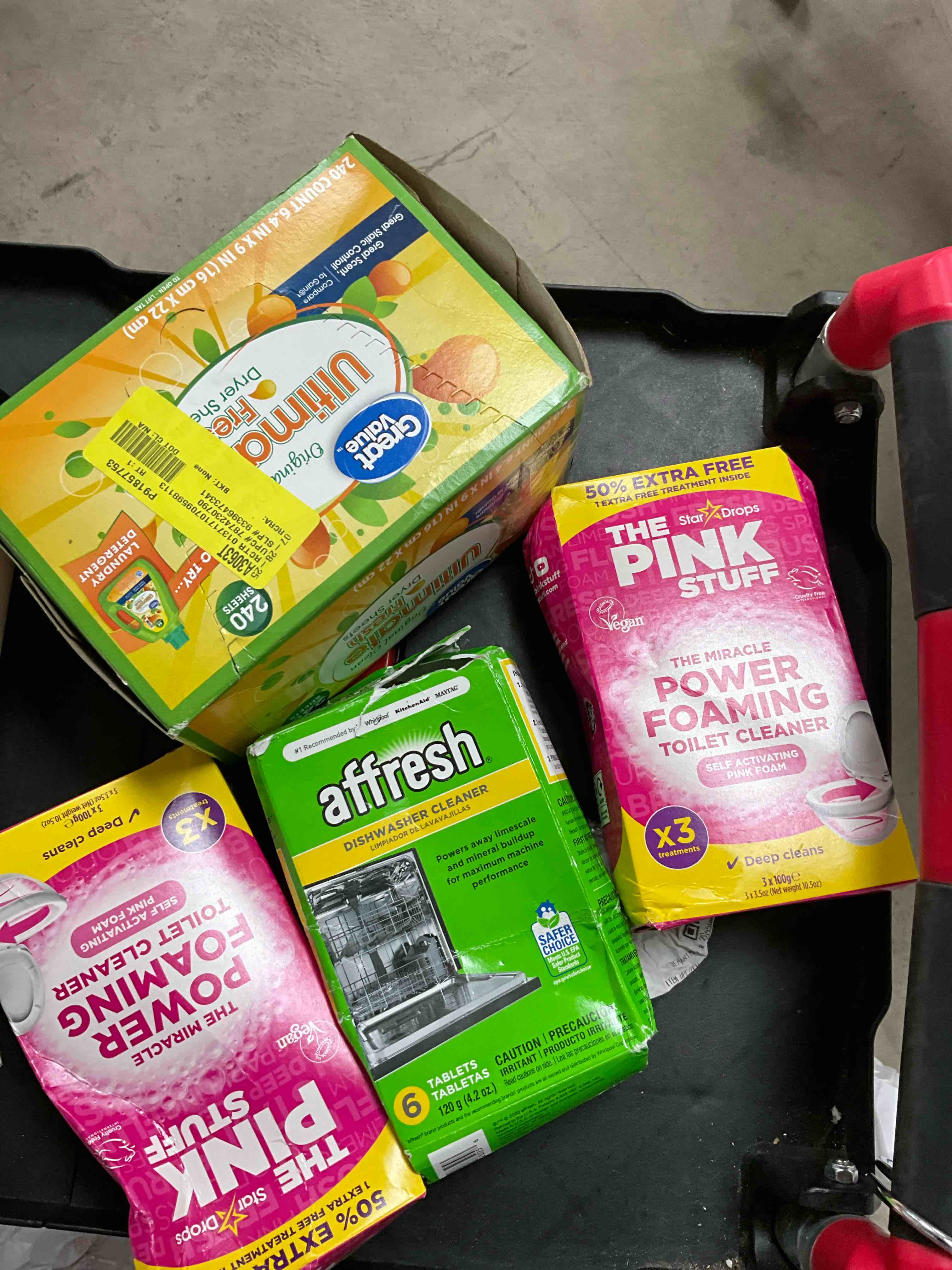 Assorted Cleaning Product, Dryer Sheets, power foam and others