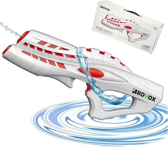 Rovox Electric Water Gun Powerful Water Blaster 35 Feet High Capacity Rechargable Battery and Auto Refill System Hydro Shooter