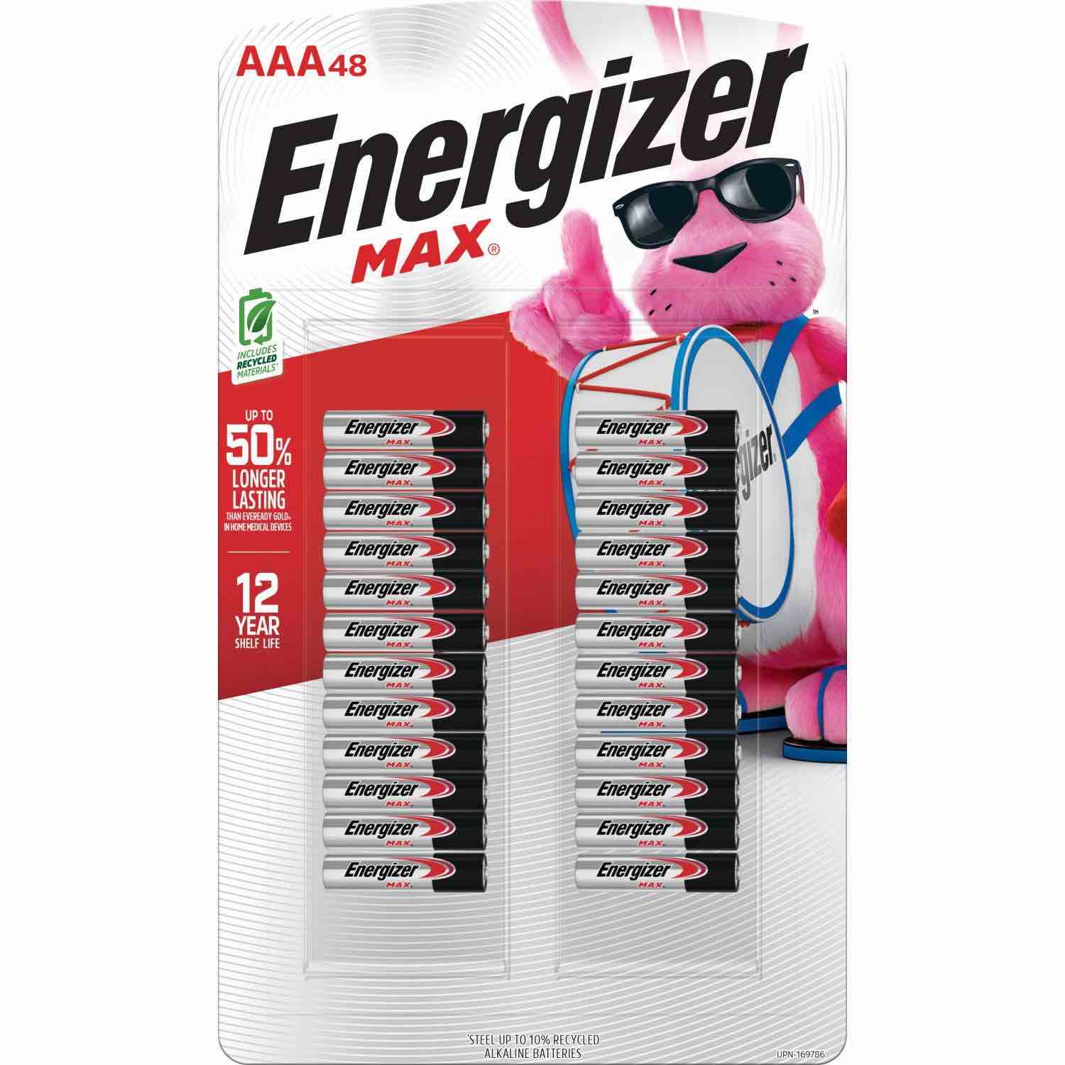 Energizer MAX AAA Alkaline Batteries, pk
