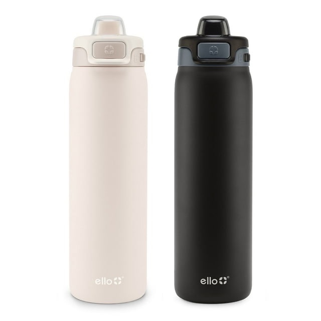 Ello Pop & Fill 22oz. 2-Pack Stainless Steel Water Bottle with Leak Proof Locking Lid