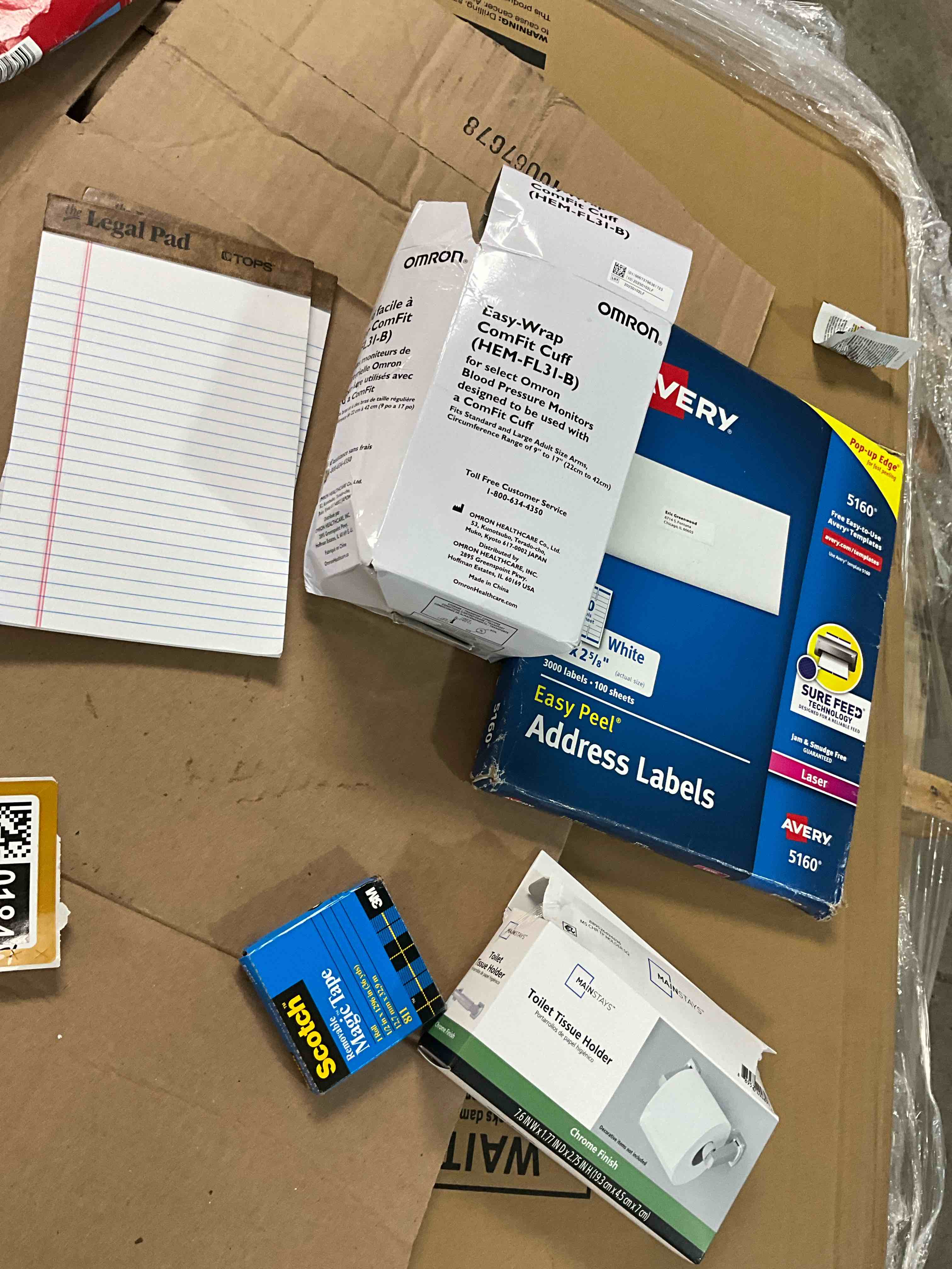 Assorted Address Labels, Notepads, Blood Pressure Monitor And More