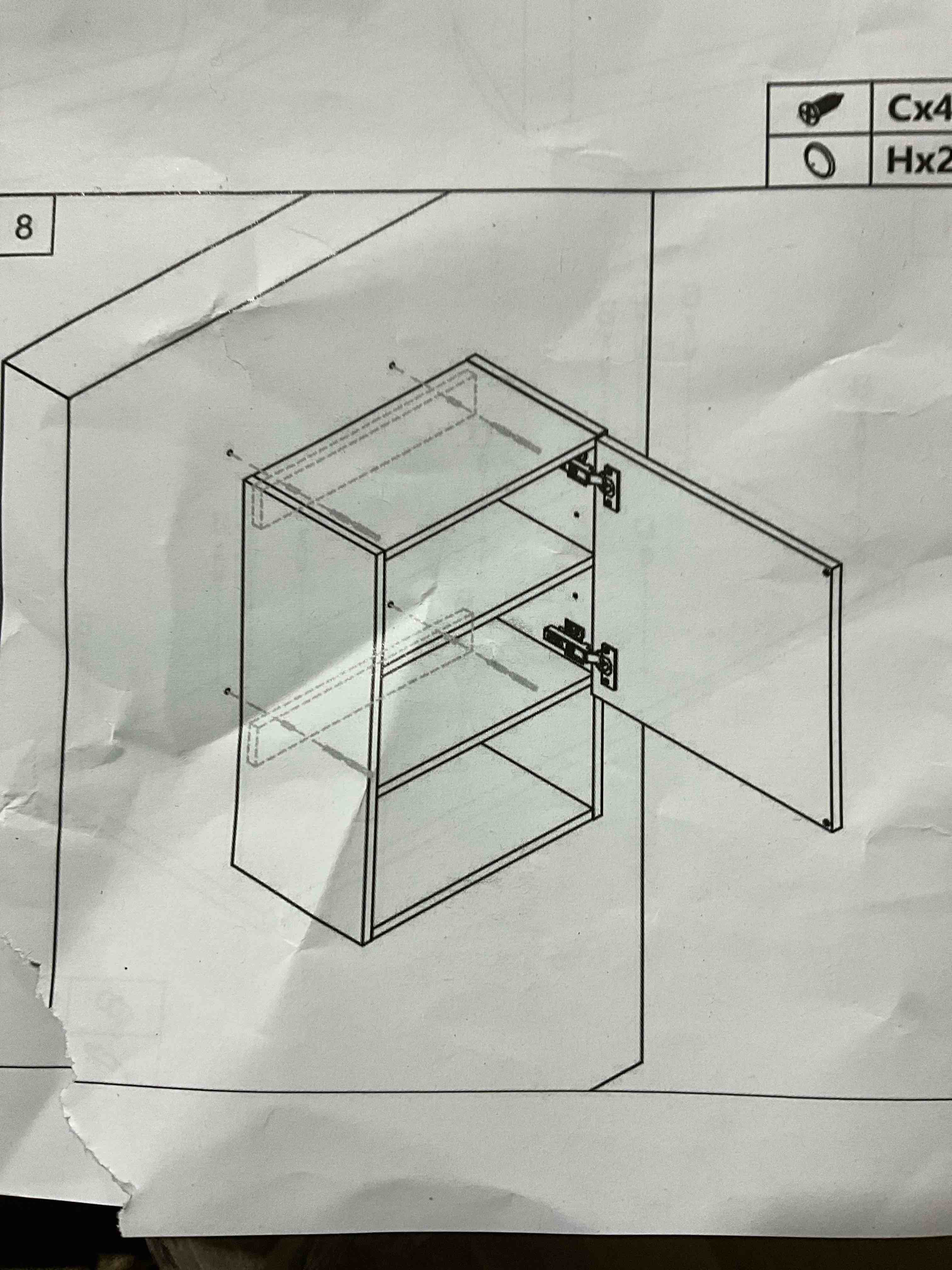 Wall Cabinet 3 Section Black