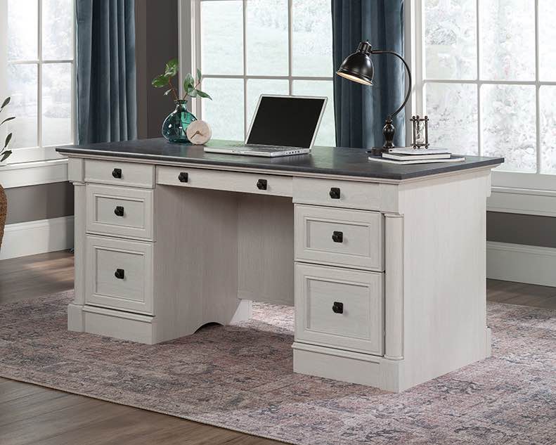 Part Of The Sauder Palladia Executive Desk, Glacier Oak Finish