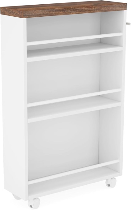 slim storage cart 4-tier narrow rolling kitchen utility cart with wheels and handles slim laundry room organizer slide-out pantry rack for small spaces