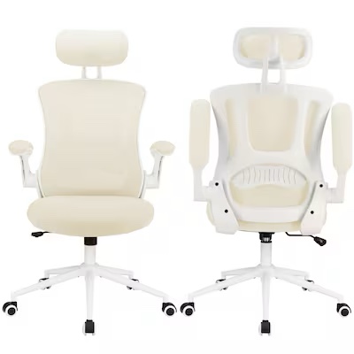 prilinex Black Contemporary Ergonomic Adjustable Height Swivel Polyester Desk Chair BLACK