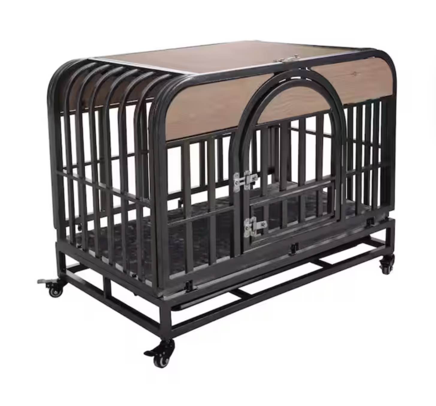 46 in. Heavy-Duty Dog Crate, Furniture Style Dog Crate with Removable Trays for Small to Medium Dogs