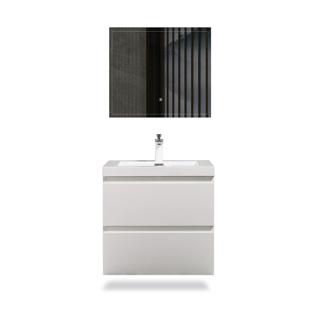 **INCOMPLETE ** (no top)TONA ANGELA FLOATING VANITY SINGLE BASIN WITH WHITE COUNTERTOP (24"-60")