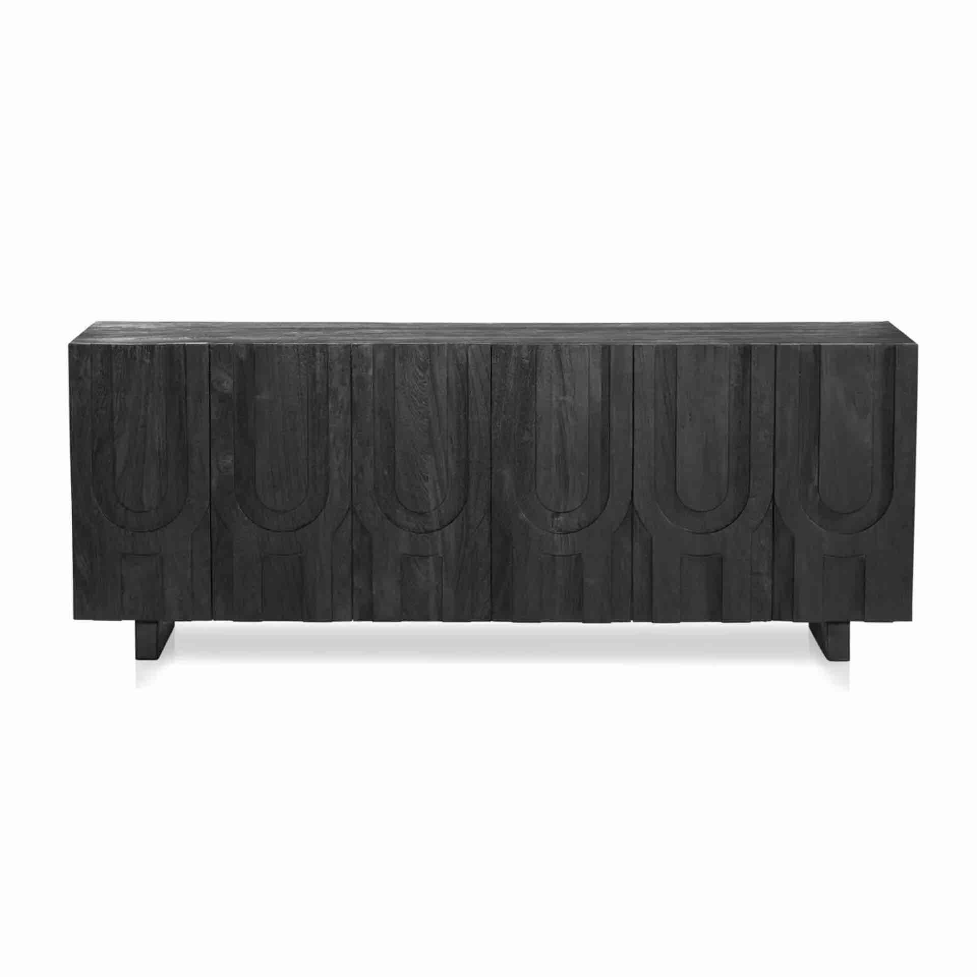 **DAMAGED ** door damage)Four Hands Rivka Media Console - Dark Totem