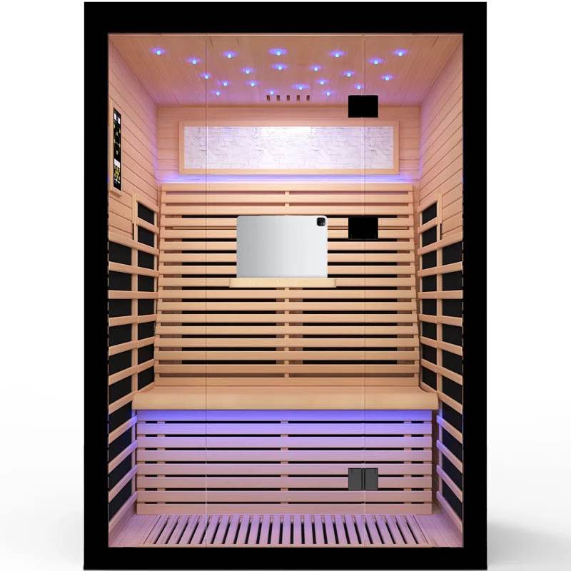 **INCOMPLETE ** [missing box 3]HOSAUNA Far Infrared Saunas Hemlock 2100W Low-EMF with 7 Color Therapy 53.1 * 47.2 * 74.8inch