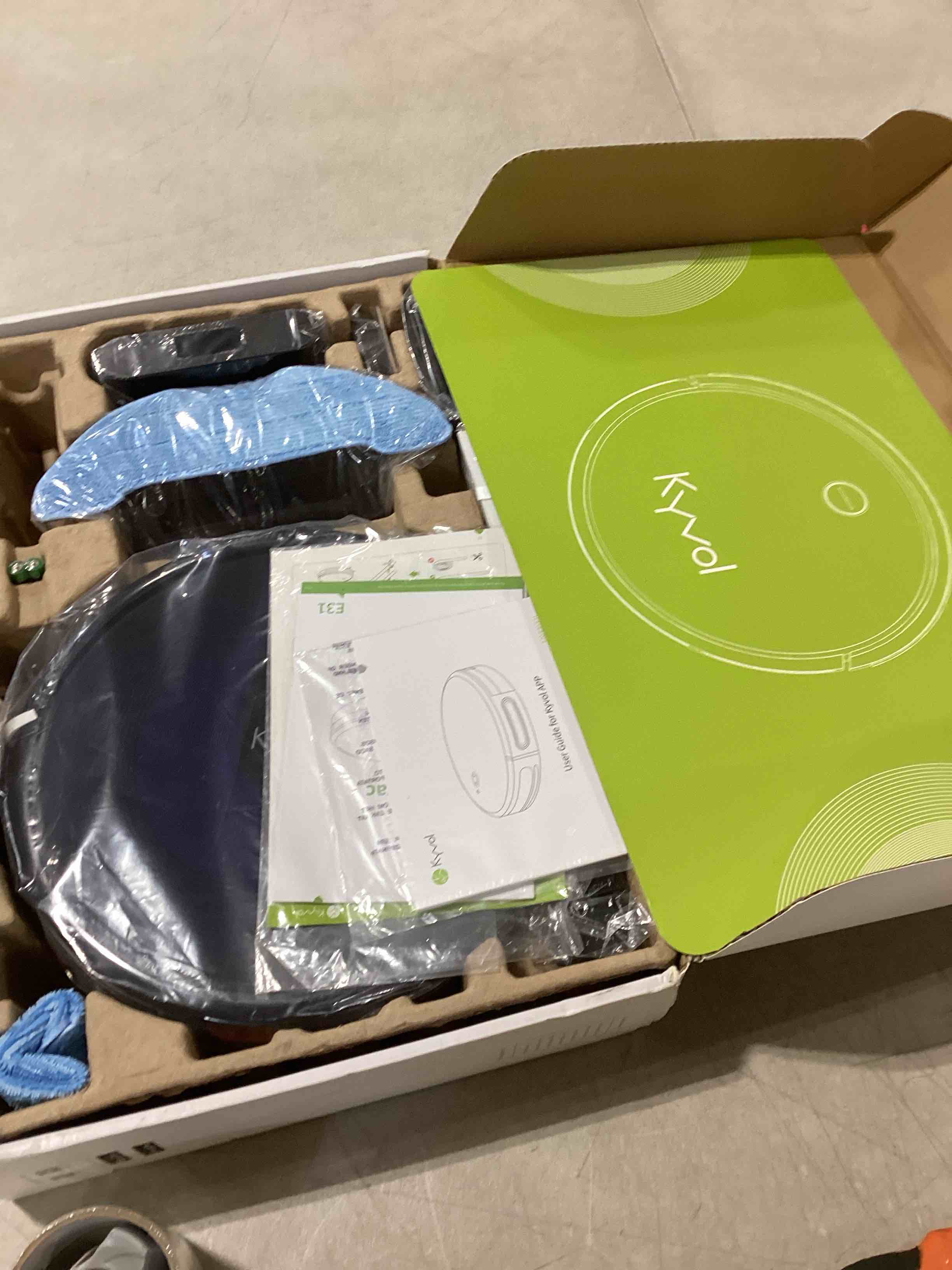 NOT TESTED. KYVOL Cybovac E31 Robot Vacuum, Sweeping & Mopping Robot Vacuum Cleaner with 2200Pa Suction, Smart N