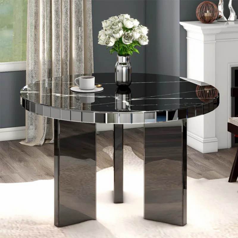 Davisboro Round Mirrored Dining Table
