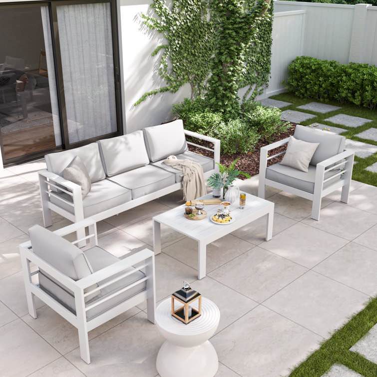 Aluminum 3-seat sofa-white (incomplete)