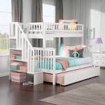 (INCOMPLETE) Ilariana Heavy Duty Wood Staircase Bunk Bed with Under Bed Trundle Bed