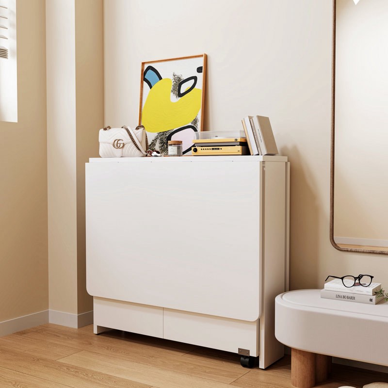 Laneya Modern Foldable Sideboard Table,Moveable Storage Table