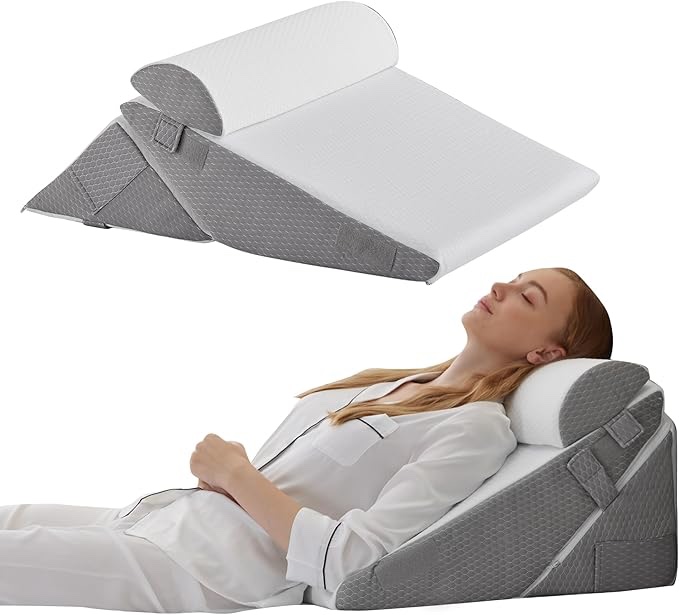 3Pcs Orthopedic Bed Wedge Pillow Set With Green 