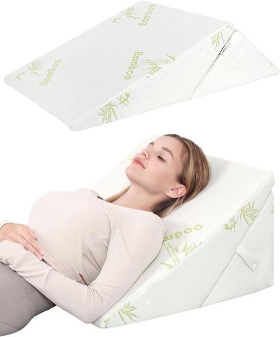 BAMBOO Orthopedic Bed Wedge Pillow Set, Post Surgery Memory Foam for Back, Neck, and Leg Pain Relief, Adjustable