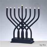 EMJ-11-NV-BB 9.5 x 9.5 in. Modern LED Menorah with UL Adapter, Navy