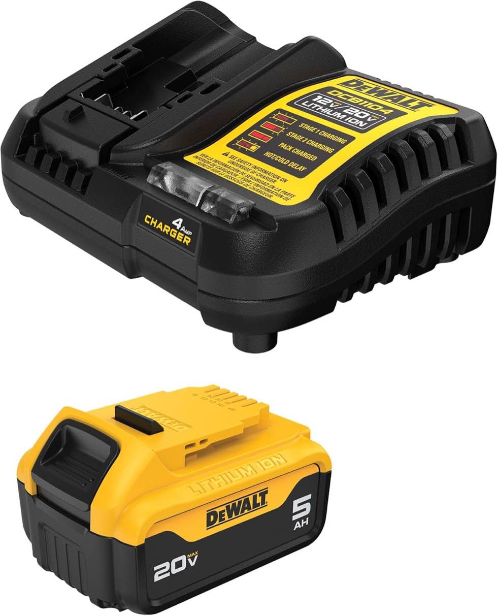 Dewalt DCB208 2-Piece 20V 8 Ah Lithium-Ion Batteries and Charger Starter Kit