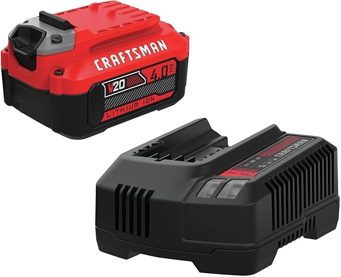 Craftsman V20 Battery and Charger, for Power Tool Kits and Outdoor Tools, 1.3 Ah, Lithium Ion Battery (CMCB201)