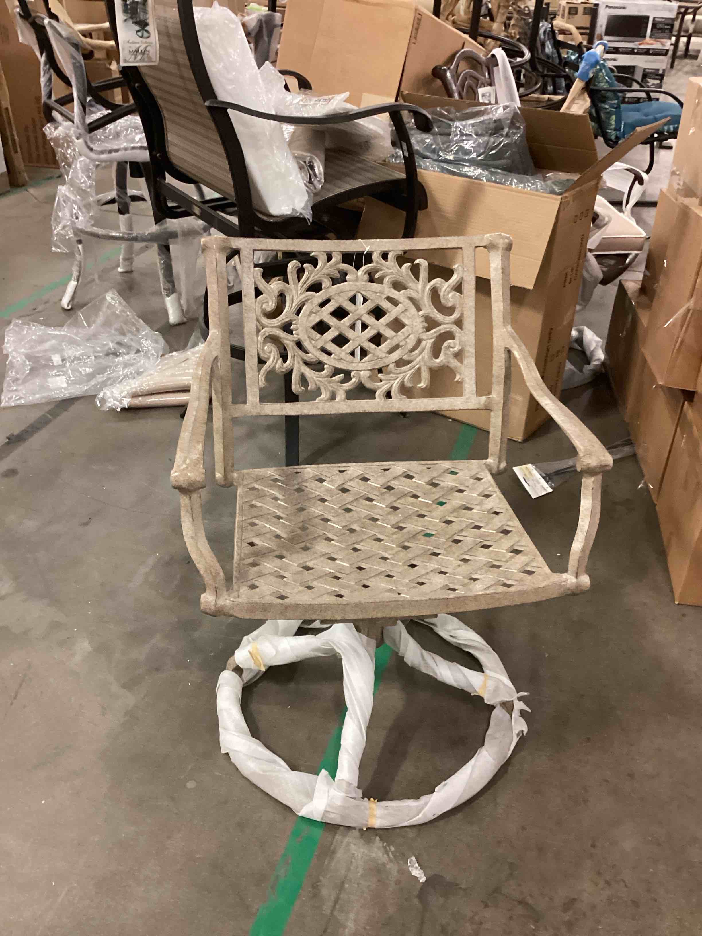Artisan Collection Outdoor Swivel Rocking Chair, Beige By Mallin Casual Furniture Set Of 2 
