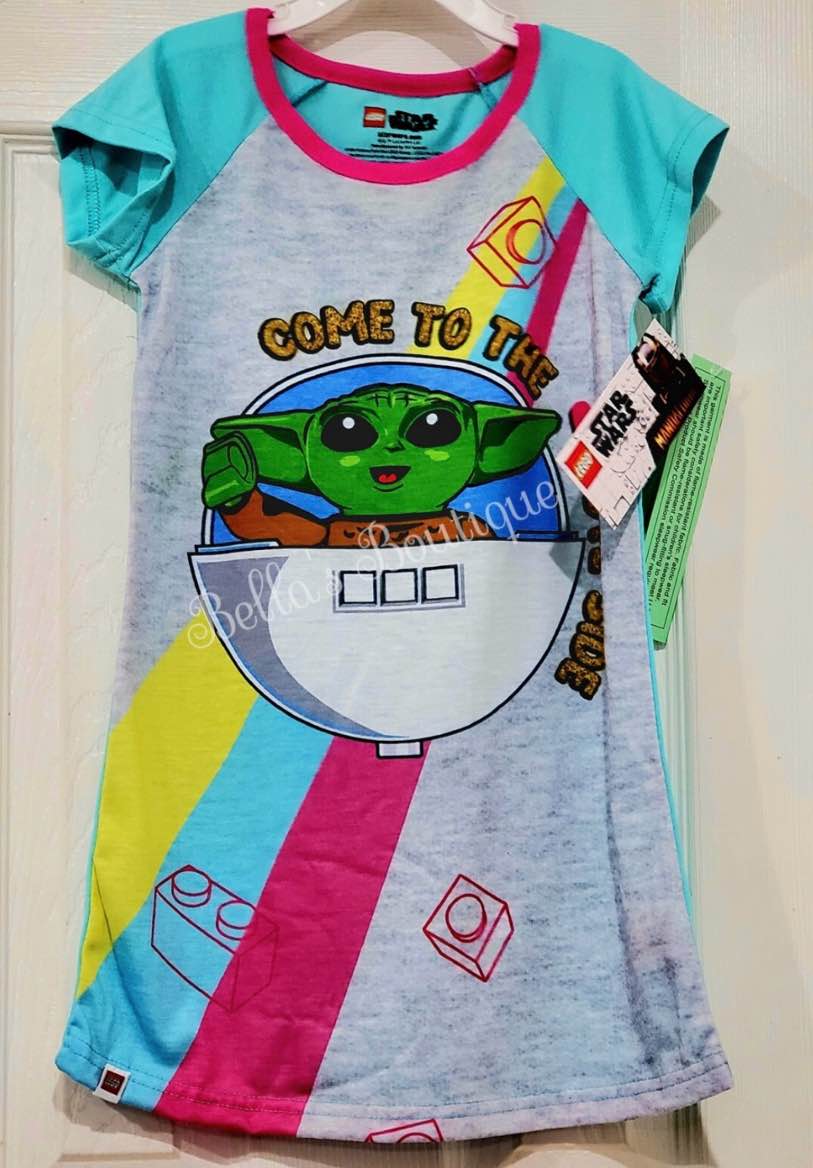 LEGO STAR WARS MANDALORIAN GIRLS NIGHTGOWN SLEEPWEAR PAJAMA. SZ 4-5