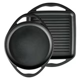 Tramontina Pre-Seasoned Cast Iron Grill and Griddle Set, 2-Pack