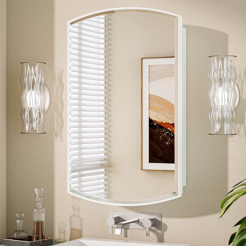 frameless medicine cabinet with mirror surface or recessed mount