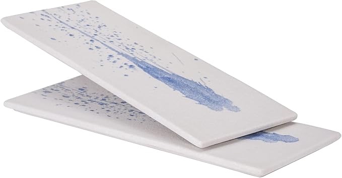 Serving Platter Ceramic Flat Tray-14 inch Large Serving Plate for Party,Sushi,Appetizer,Vegetable,Salad,Set of 2, (Midnight Blue) 14inch Dark Blue