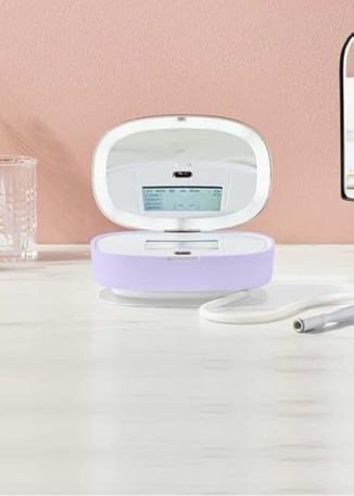 Trophy Skin UltradermMD - 3 in 1 Home Spa Microdermabrasion - Deep Skin Exfoliator Machine with Real Diamond and Pore Extractor Tips - Rejuvenate Face Skin and Even Out Skin Tone - Lilac