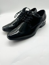 Calvin Klein Brodie Square Toe Black Patent Oxfords Dress Shoes Mens Size 9