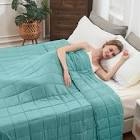 Weighted Blanket for Adult (25lbs Teal) ,Cooling Breathable Heavy Blanket
