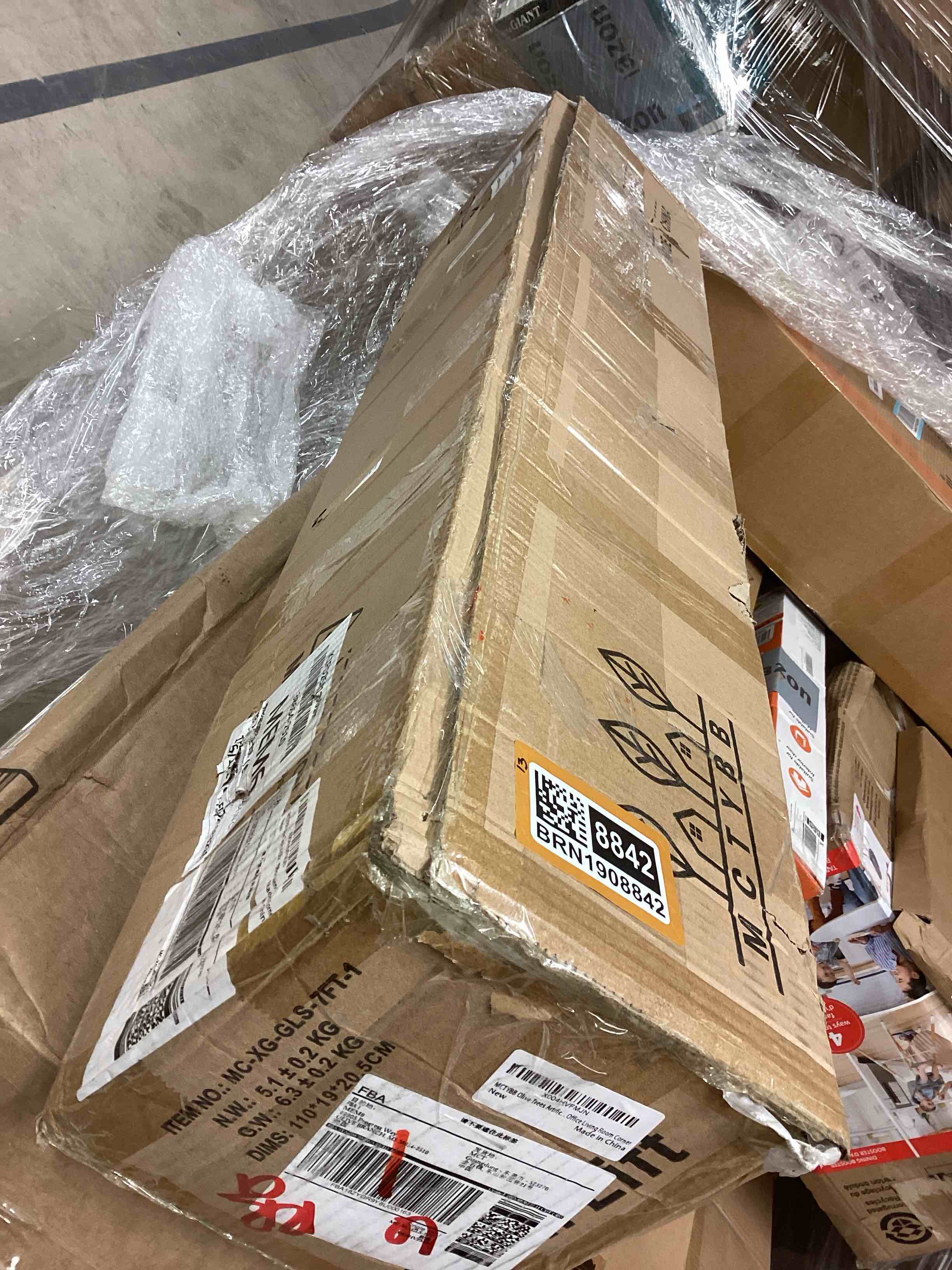 Condition photo showing New/Like New for Artificial Fake Olive Tree 7FT Tall 1Pack Faux Silk Olive Tree for Home Living Room Office Decor Faux Artificial Plants Indoor Fake Potted Plants with Fruit & Free Moss