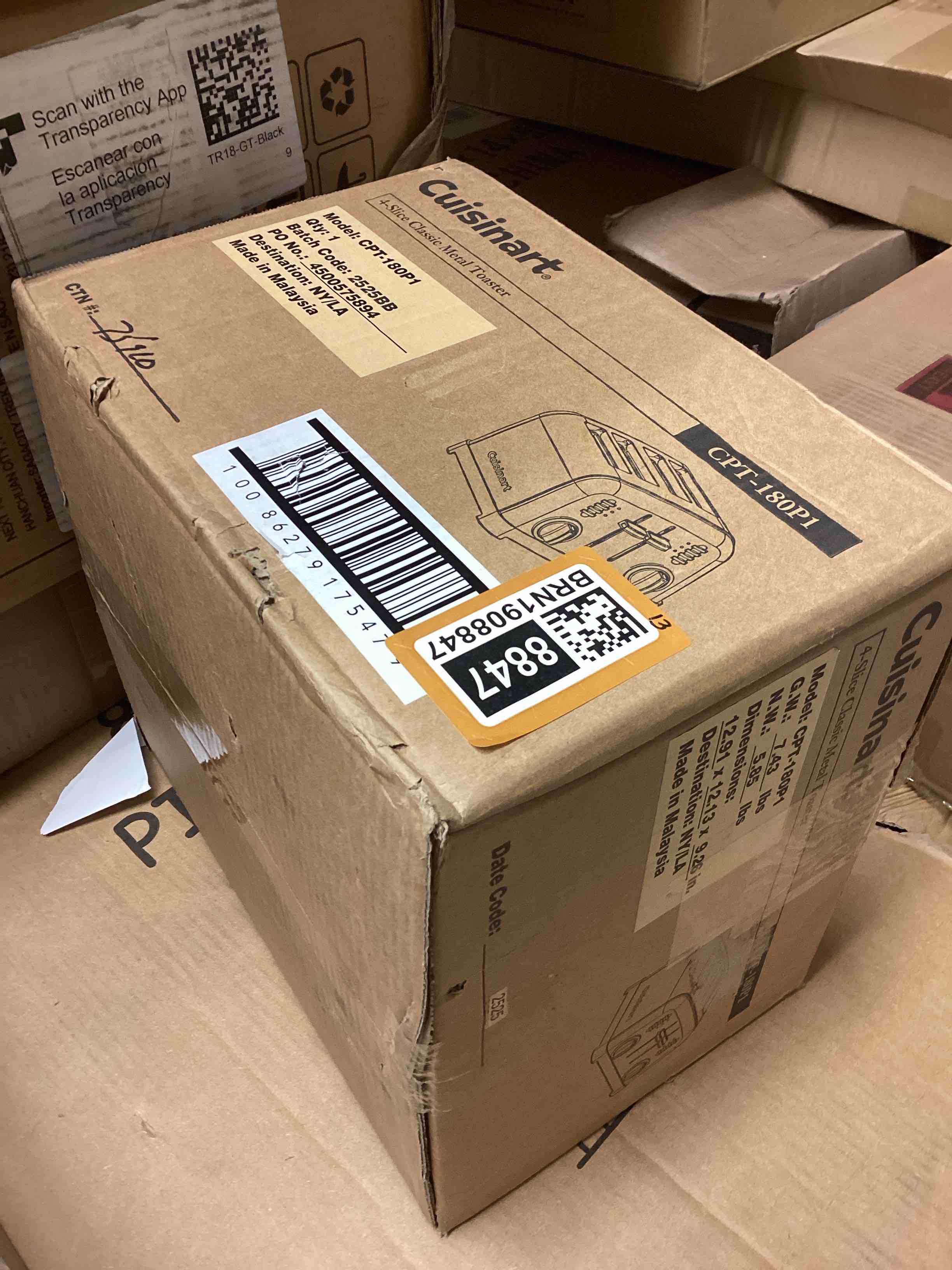 Condition photo showing New/Like New for Cuisinart 4 Slice Toaster Oven, Brushed Stainless, CPT-180P1