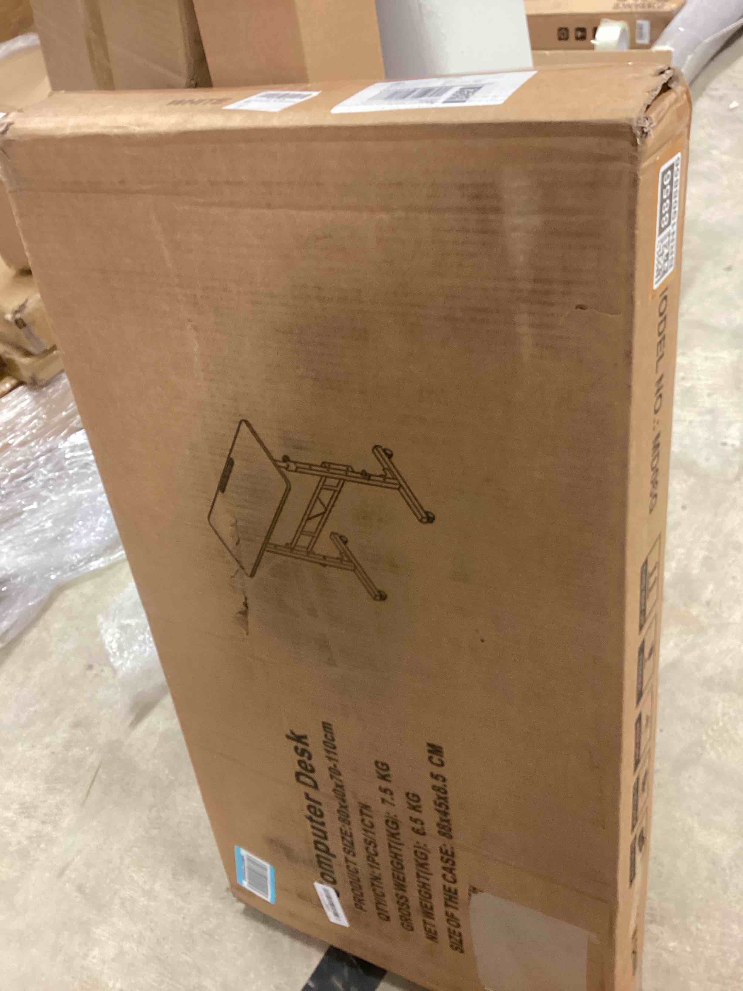 Condition photo showing New/Like New for Small Portable Treadmill Walking Pad Desk on Wheels, 32 Inch White Adjustable Height Mobile Rolling Standing Teacher Desks, Couch Sofa Side Laptop Stand Up Table for Bedroom, White