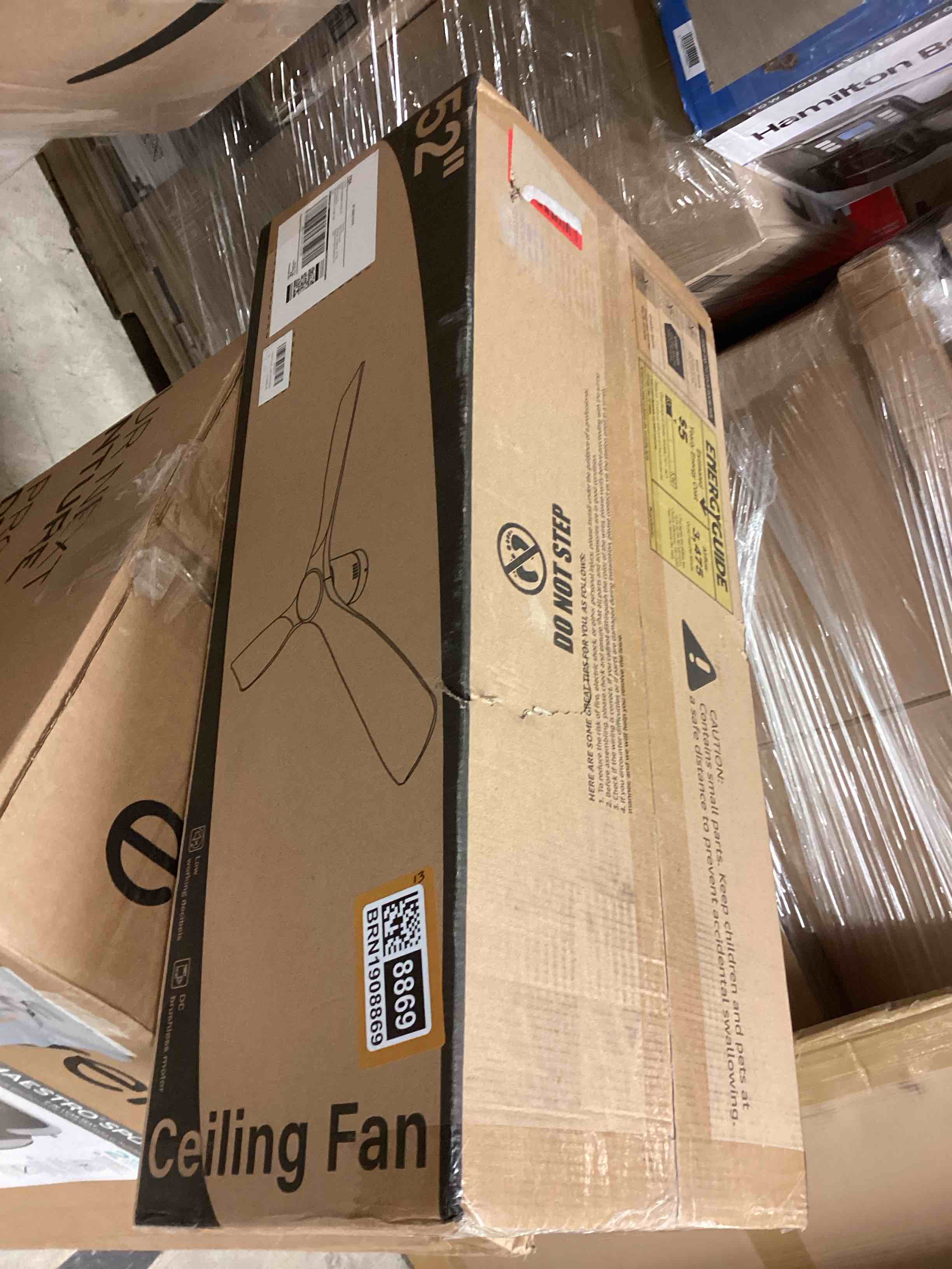 Condition photo showing New/Like New for 52" Ceiling Fans with Lights and Remote Control,Modern Flush Mount Ceiling Fan with 3 LED Colors,Outdoor Low Profile Ceiling Fans with 6-Speeds Timer DC Motor for Bedroom Living Room Patio