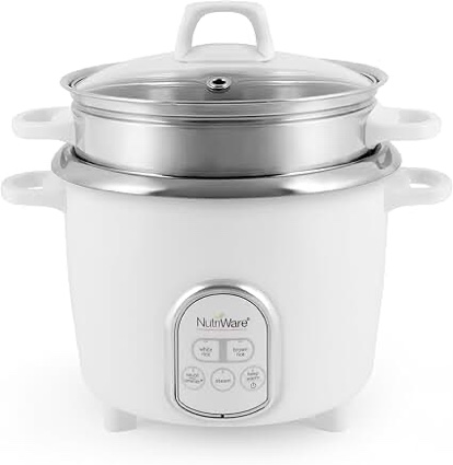 Aroma Housewares NutriWare 14-Cup (Cooked) Digital Rice Cooker and Food Steamer, White