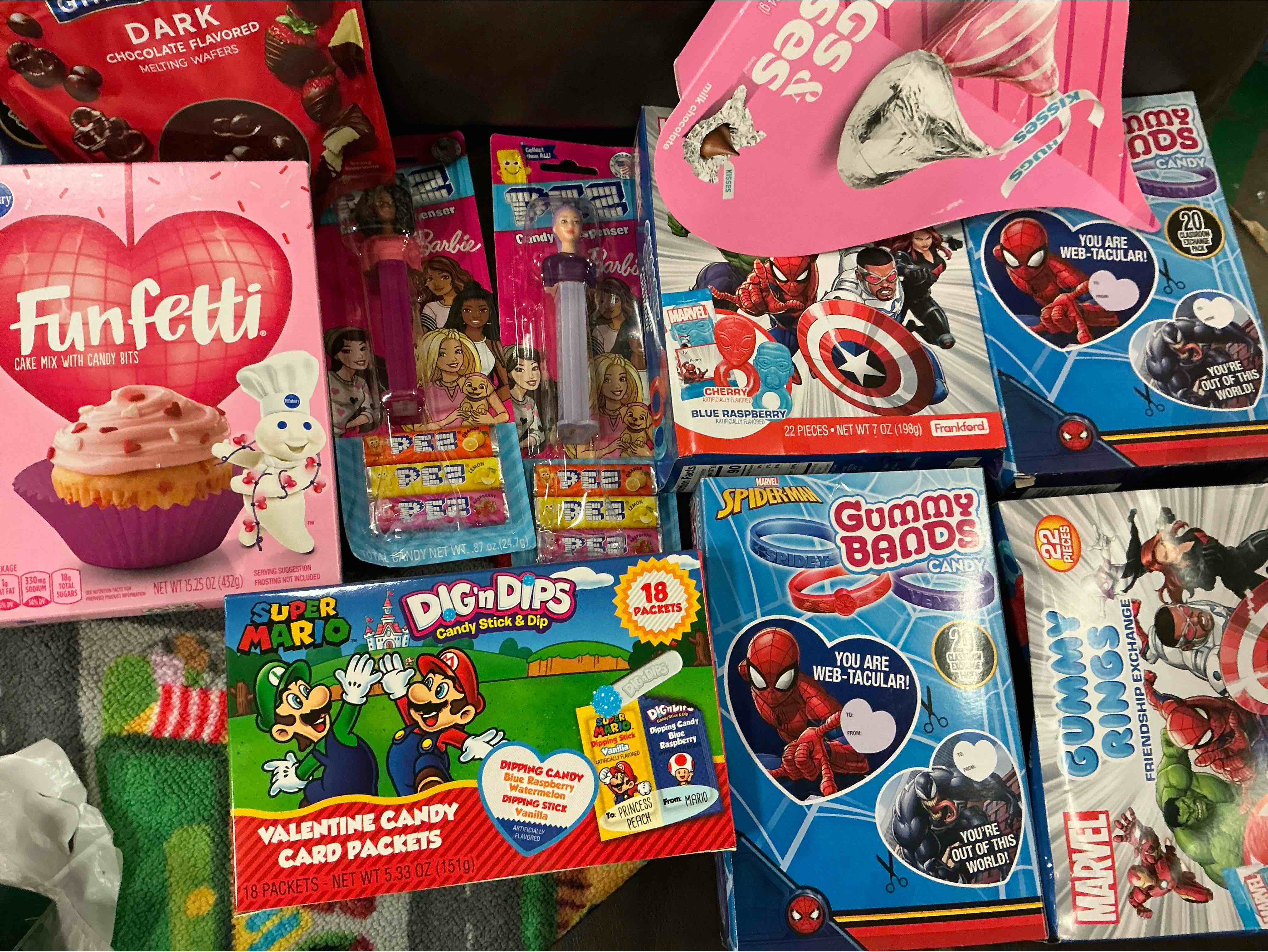 Assortment of sweets of different flavors (FunFetti/ Gummy Bands and more 