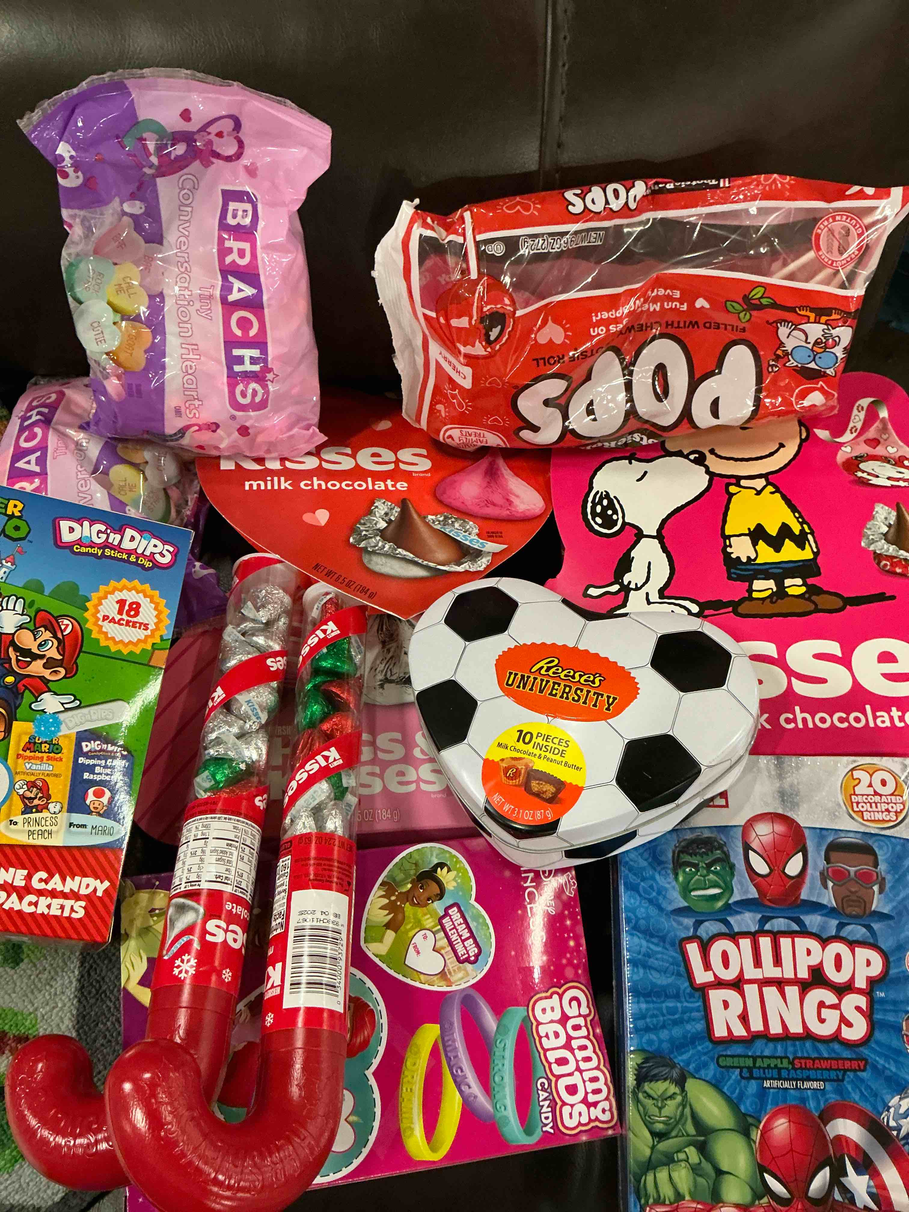 Assortment of sweets of different flavors(Super Mario/ Lollipop Rings and more 